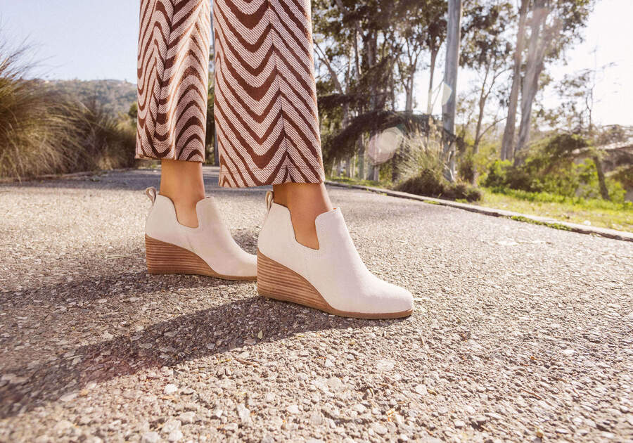 Botines Toms Kallie Wedge Bootie Creme Chile | CL312-364