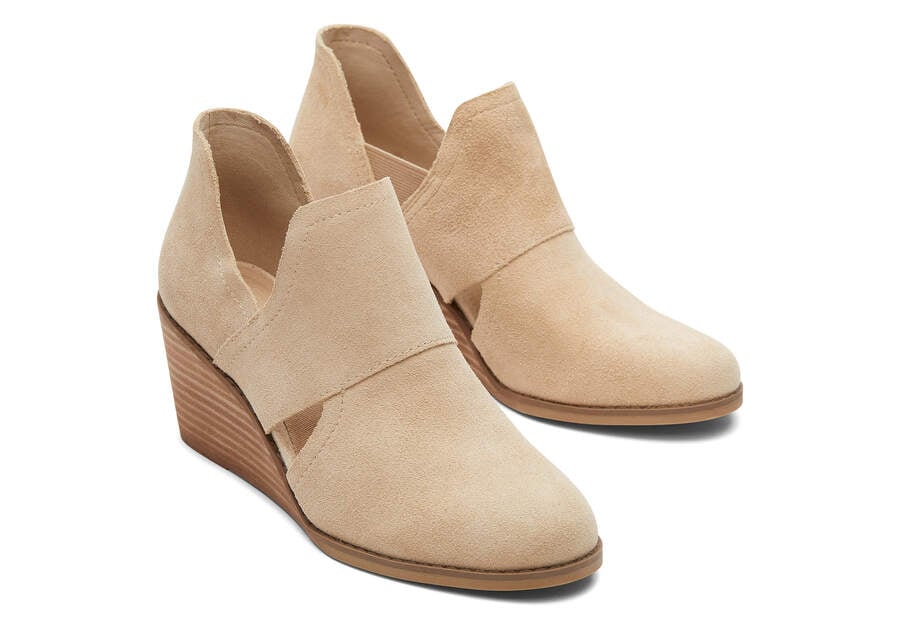 Botines Toms Kallie Wedge Cutout Beige Chile | CL304-055