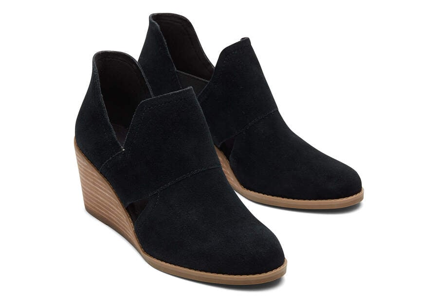 Botines Toms Kallie Wedge Cutout Negras Chile | CL740-544