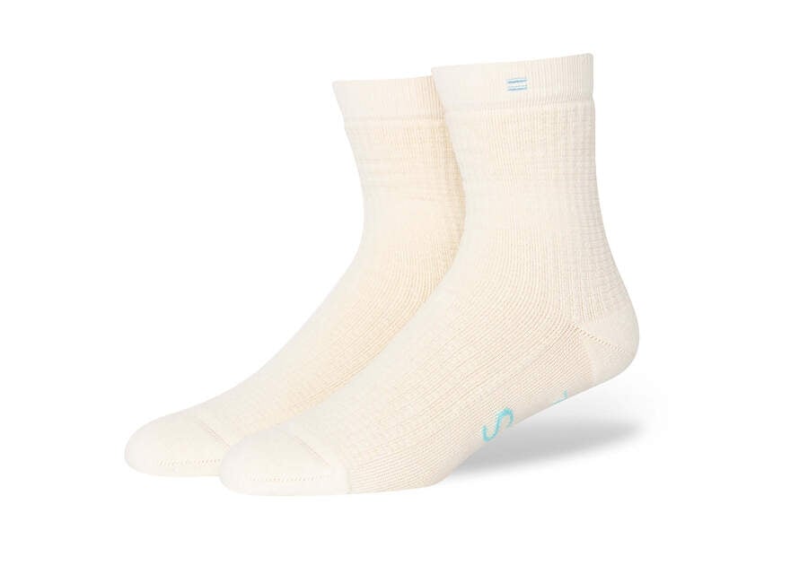 Calcetines Toms Quarter Crew Socks Creme Chile | CL437-602