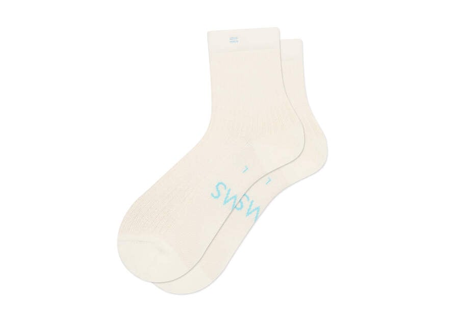 Calcetines Toms Quarter Crew Socks Creme Chile | CL437-602