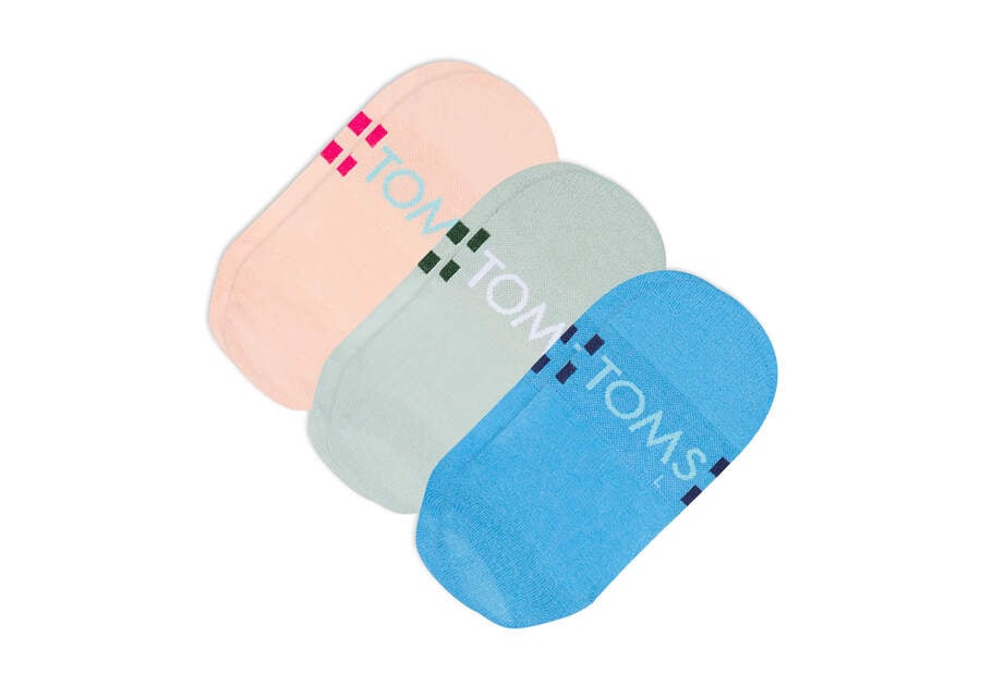 Calcetines Toms Ultimate No Show Socks Brights 3 Pack Multicolor Chile | CL264-638