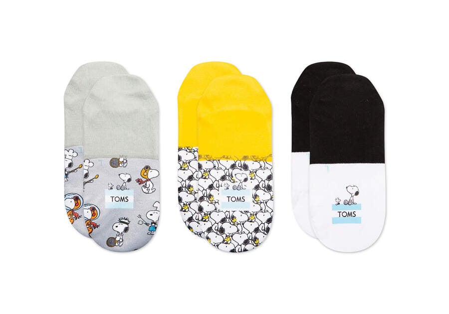 Calcetines Toms X Peanuts® Ultimate No Show 3 Pack Multicolor Chile | CL217-138