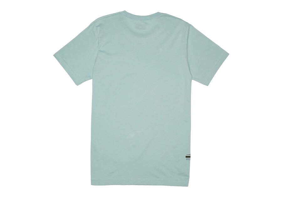 Camiseta Toms Logo Crew Tee Azules Chile | CL841-746