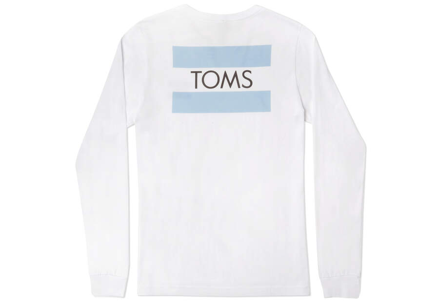 Camiseta Toms Logo Long Sleeve Tee Blancas Chile | CL842-540