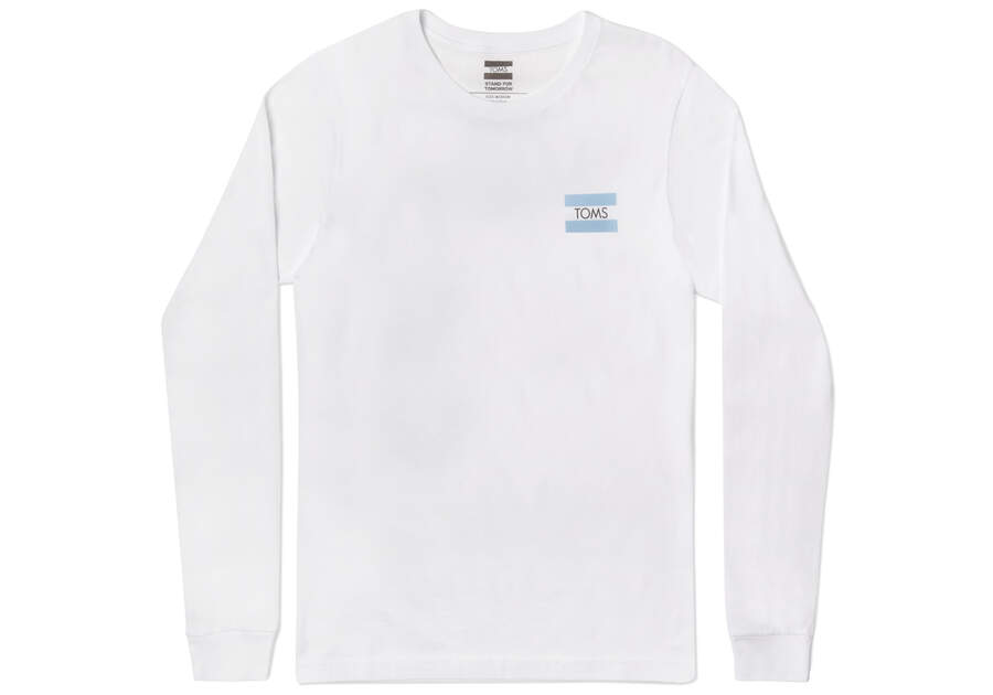 Camiseta Toms Logo Long Sleeve Tee Blancas Chile | CL842-540