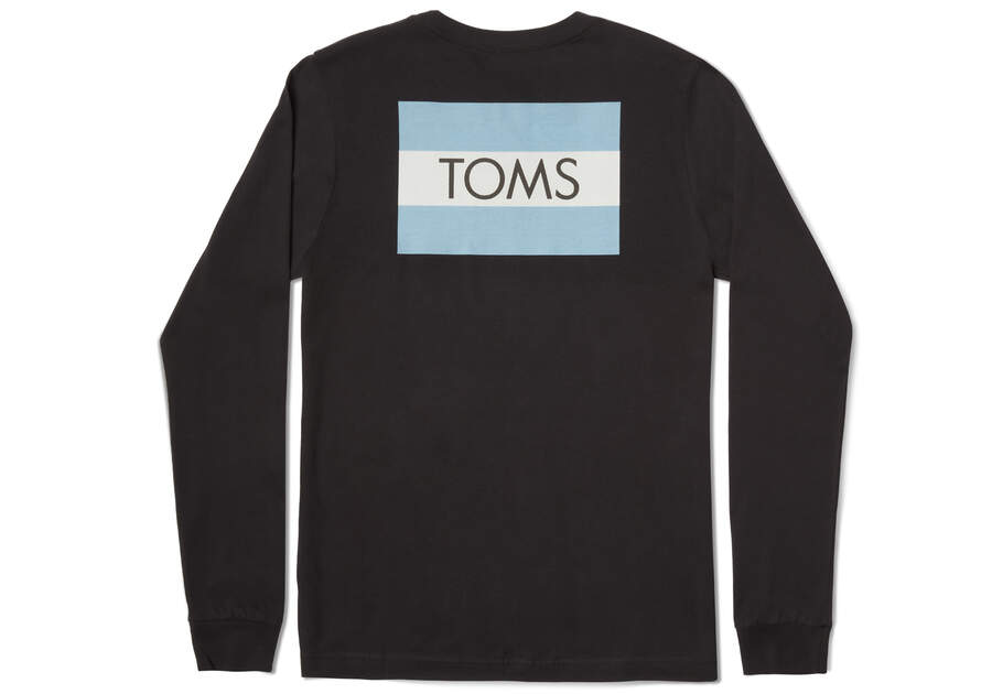 Camiseta Toms Logo Long Sleeve Tee Negras Chile | CL757-928