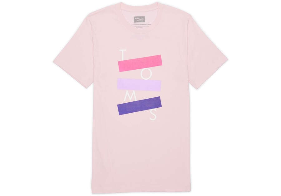 Camiseta Toms Stacked Logo Corta Sleeve Tee Rosas Chile | CL360-494