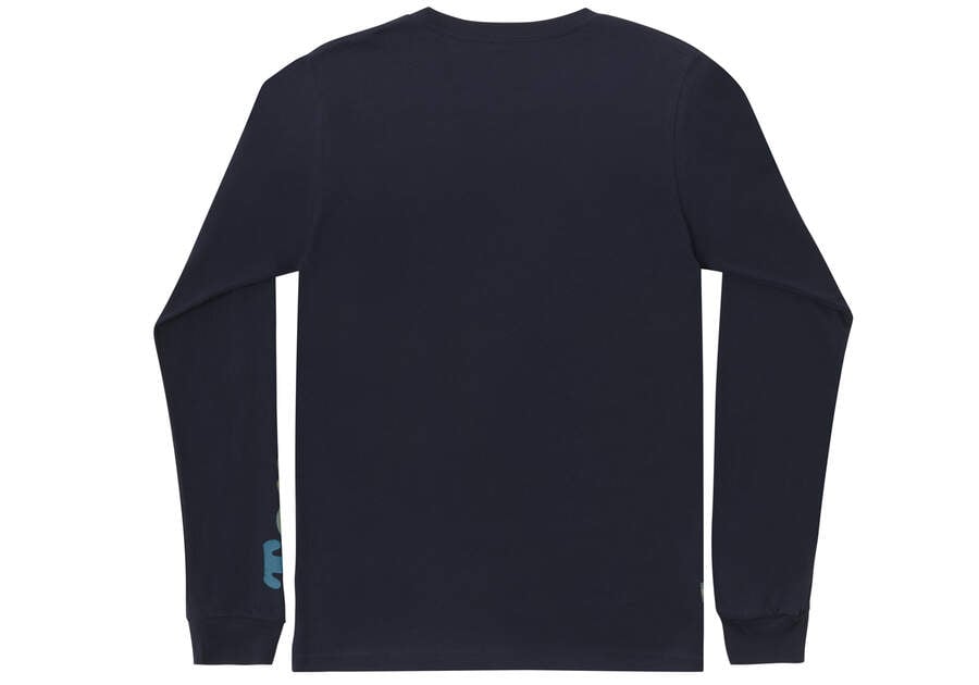 Camiseta Toms TOMORROW Logo Long Sleeve Azul Marino Chile | CL478-524