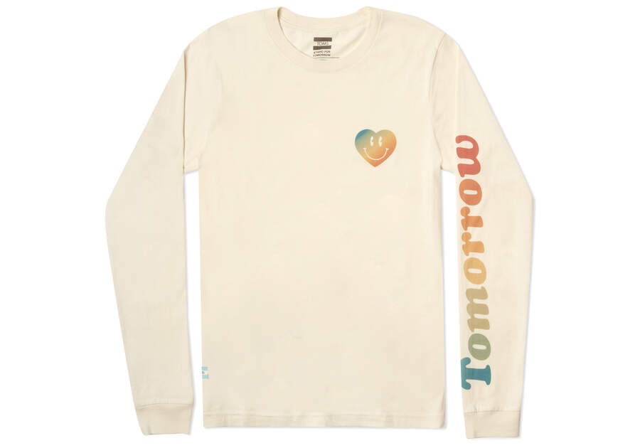 Camiseta Toms TOMORROW Logo Long Sleeve Blancas Chile | CL705-470