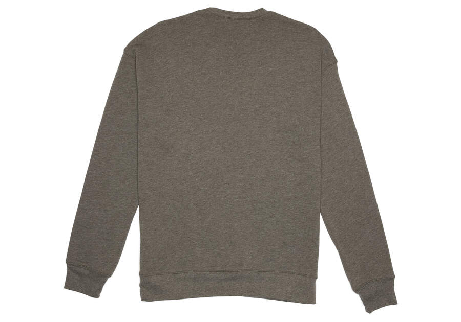 Fleece Toms Stacked Logo Crew Fleece Gris Oscuro Chile | CL661-619