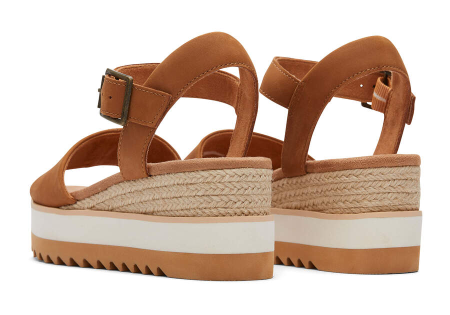 Sandalias Toms Diana Cuero Wedge Sandal Marrones Chile | CL887-526