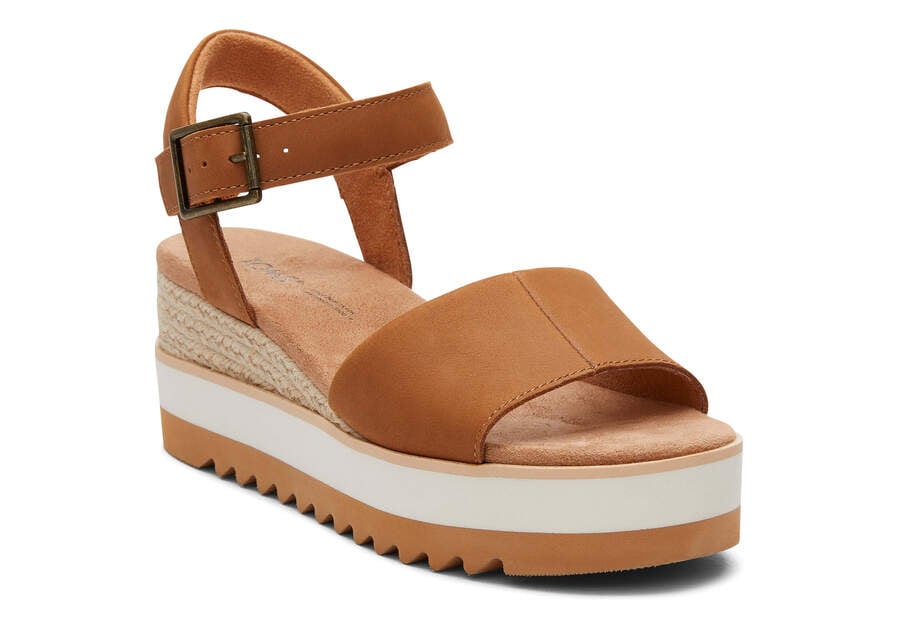 Sandalias Toms Diana Cuero Wedge Sandal Marrones Chile | CL887-526