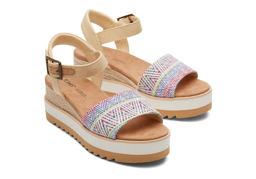 Sandalias Toms Diana Wedge Sandal Beige Chile | CL781-077