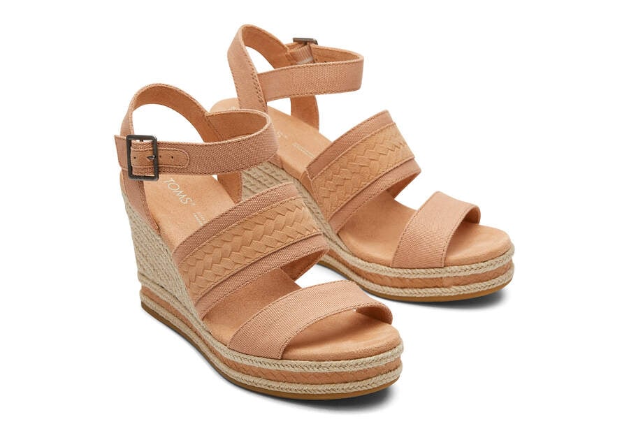 Sandalias Toms Madelyn Wedge Sandal Beige Chile | CL279-211