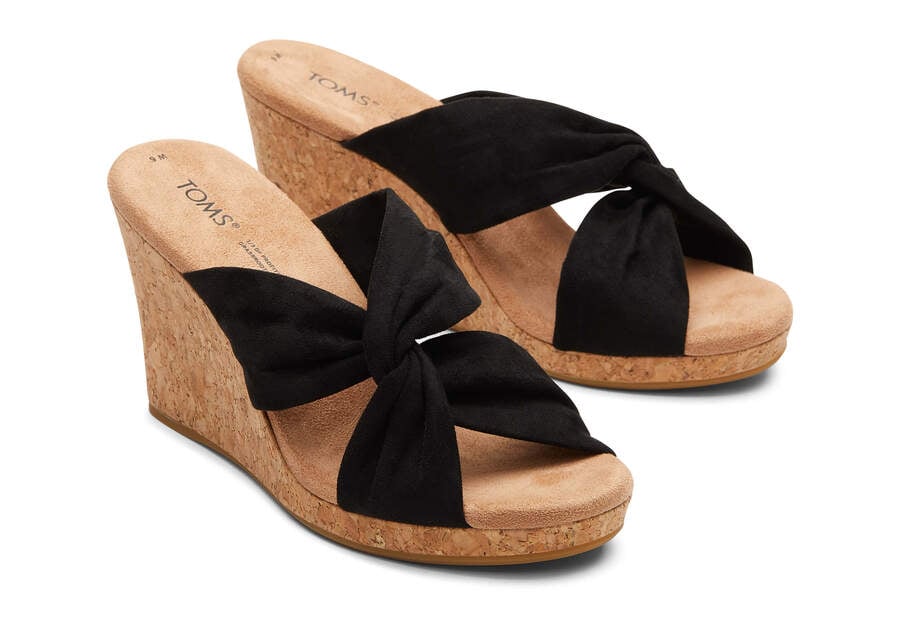 Sandalias Toms Serena Wedge Sandal Negras Chile | CL618-311