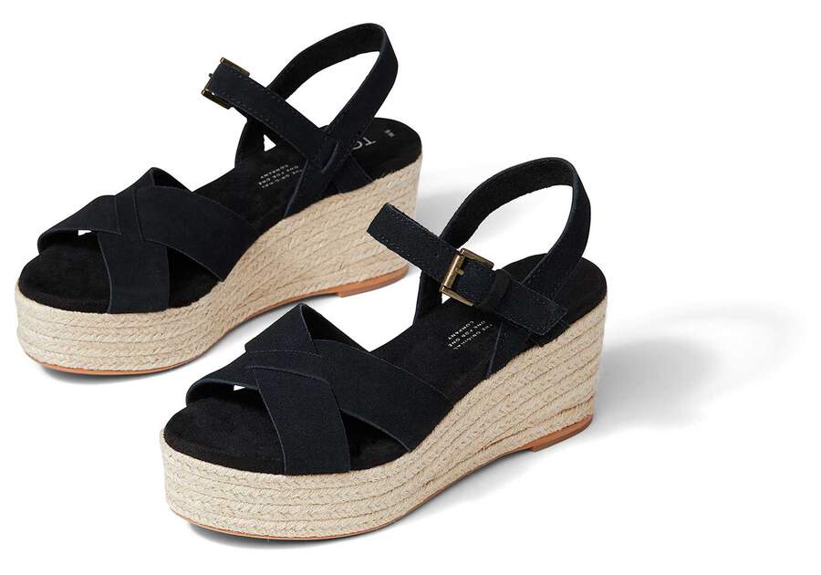 Sandalias Toms Willow Plataforma Sandal Negras Chile | CL230-164