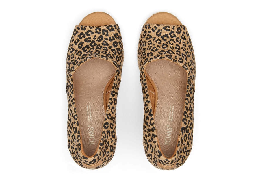 Tacones Toms Michelle Wedge Heel Beige Leopardo Chile | CL313-296