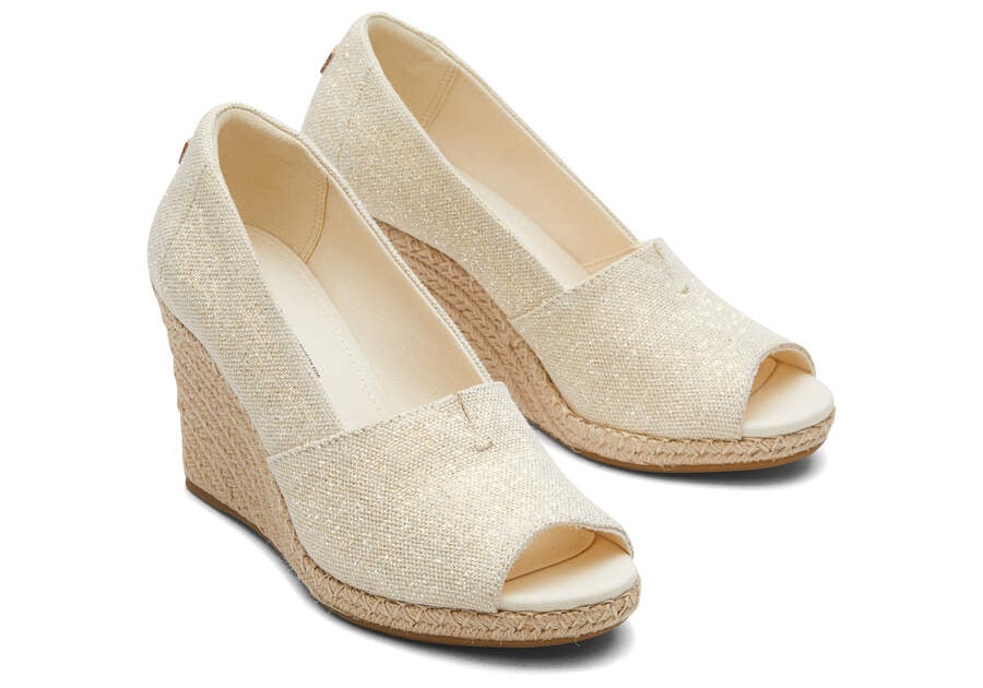 Tacones Toms Michelle Wedge Heel Beige Metal Chile | CL493-865