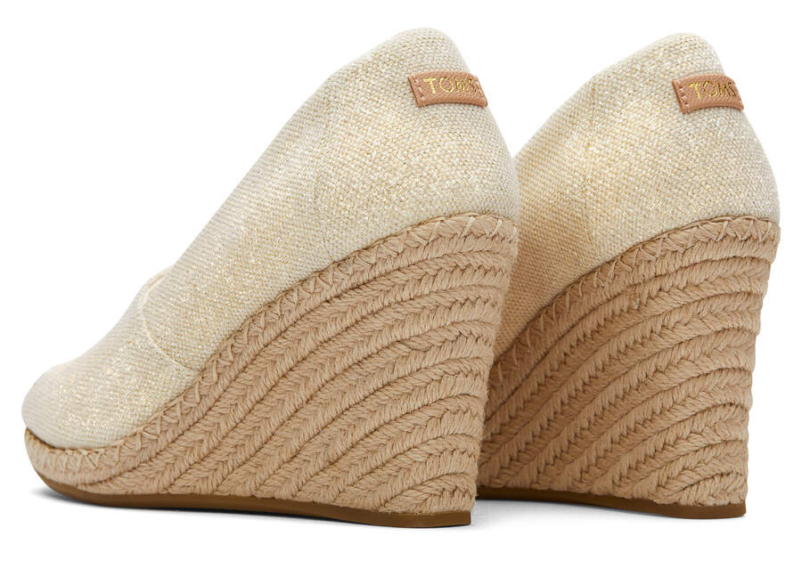 Tacones Toms Michelle Wedge Heel Beige Metal Chile | CL493-865