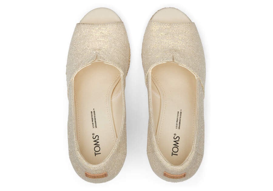 Tacones Toms Michelle Wedge Heel Beige Metal Chile | CL493-865