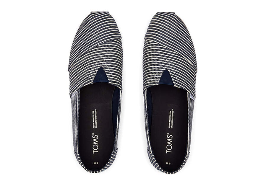 Toms Alpargata Azul Marino Rayadas Chile | CL050-671