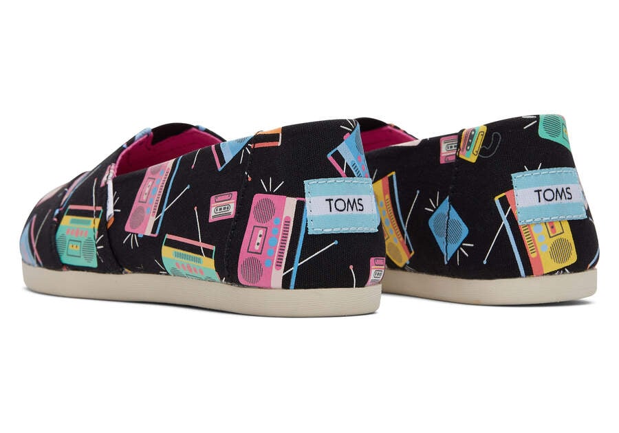 Toms Alpargata Boom Boxes Negras Verde Menta Chile | CL160-085