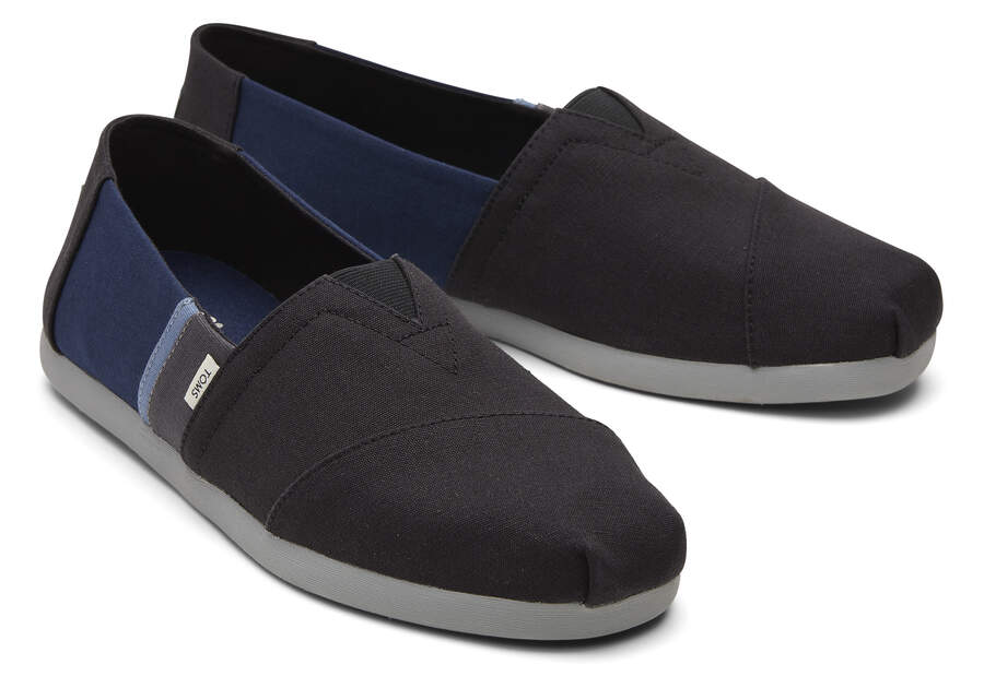 Toms Alpargata Colorblock Negras Azul Marino Chile | CL270-048