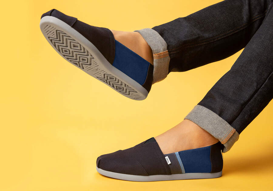 Toms Alpargata Colorblock Negras Azul Marino Chile | CL270-048