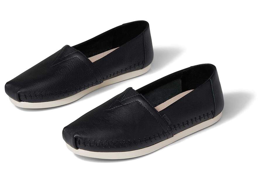 Toms Alpargata Cuero Negras Chile | CL751-196