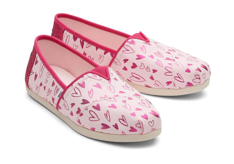 Toms Alpargata Foil Hearts Rosas Chile | CL634-659