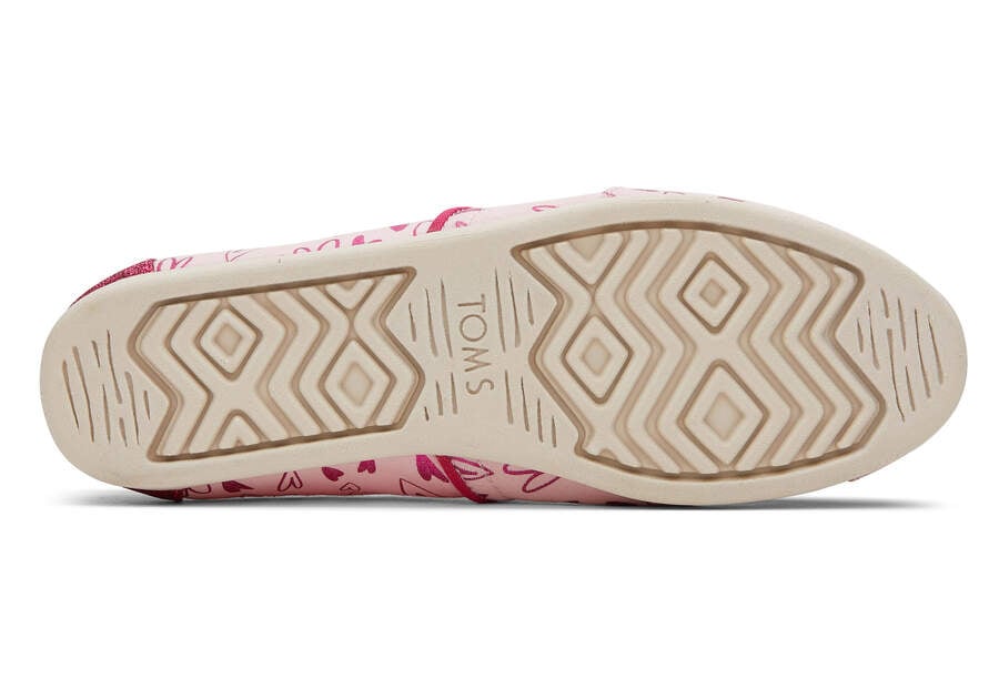 Toms Alpargata Foil Hearts Rosas Chile | CL634-659