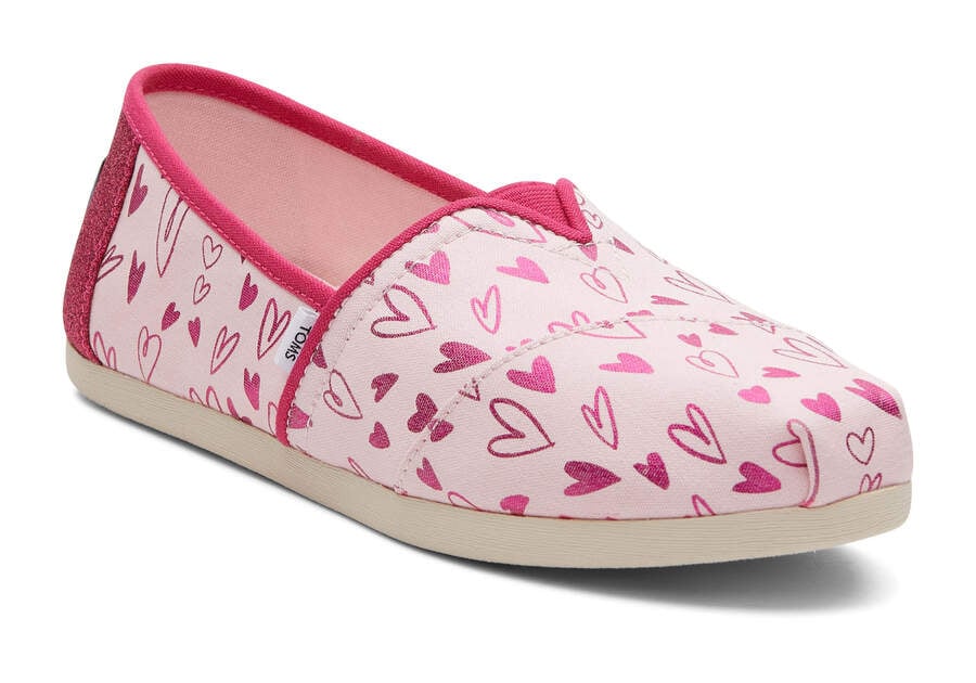 Toms Alpargata Foil Hearts Rosas Chile | CL634-659