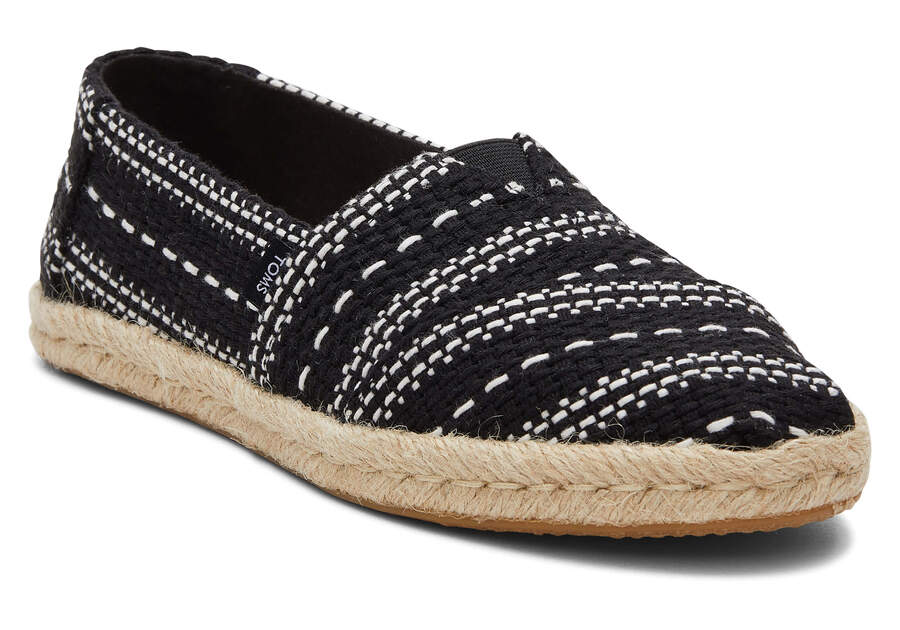 Toms Alpargata Fornido Global Woven Rope Alpargata Negras Chile | CL536-823