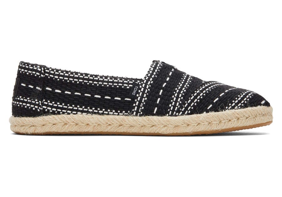 Toms Alpargata Fornido Global Woven Rope Alpargata Negras Chile | CL536-823