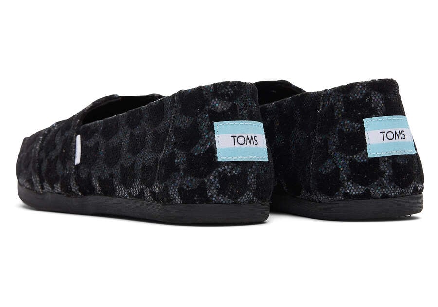 Toms Alpargata Glitter Cats Negras Chile | CL453-988