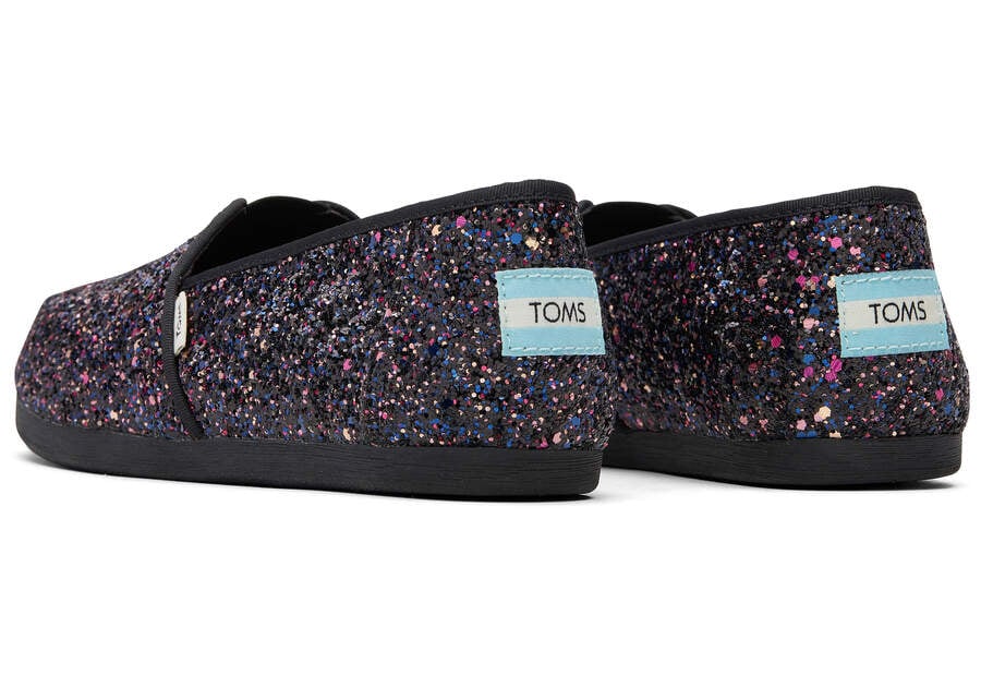 Toms Alpargata Glitter Negras Chile | CL754-645