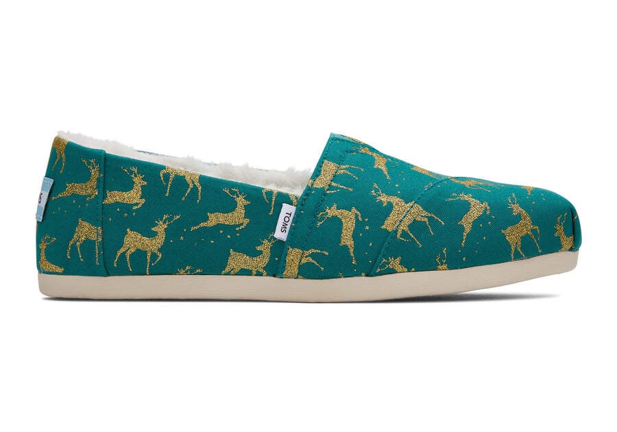 Toms Alpargata Glitter Reindeer Verde Chile | CL424-488