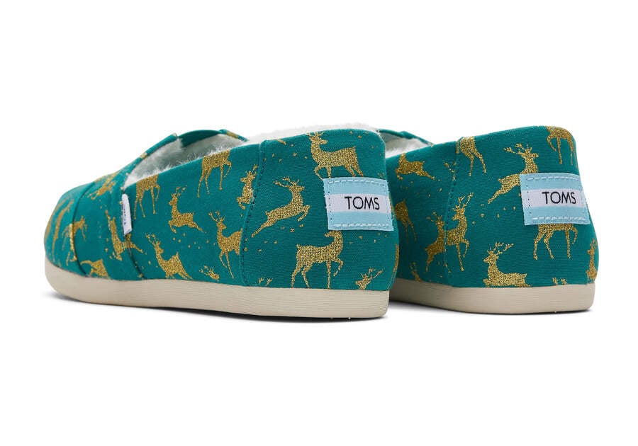 Toms Alpargata Glitter Reindeer Verde Chile | CL424-488