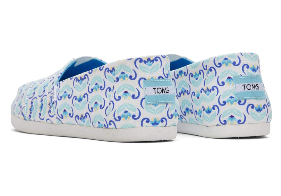 Toms Alpargata Mediterranean Flowers Azules Azul Marino Chile | CL280-456