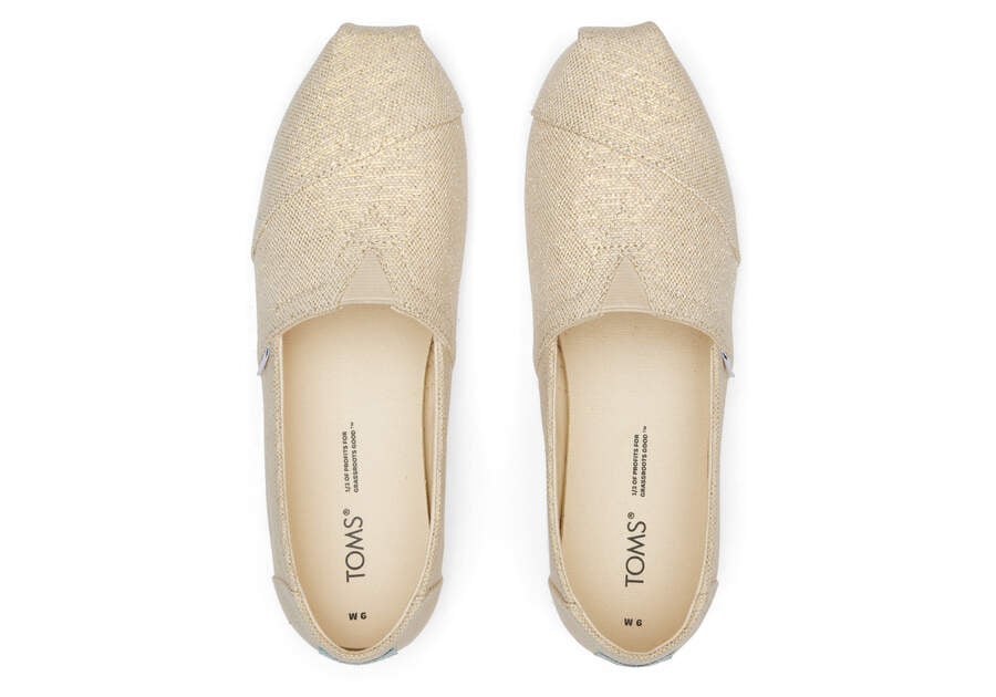 Toms Alpargata Metallic Linen Creme Metal Chile | CL778-633