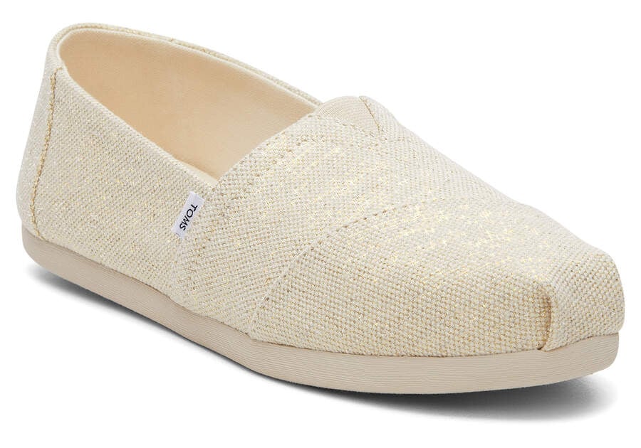 Toms Alpargata Metallic Linen Creme Metal Chile | CL778-633