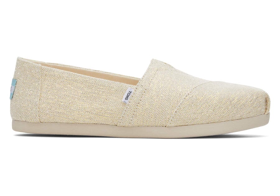 Toms Alpargata Metallic Linen Creme Metal Chile | CL778-633