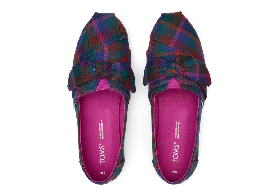 Toms Alpargata Plaid Bow Fucsia Oscuro Chile | CL942-376