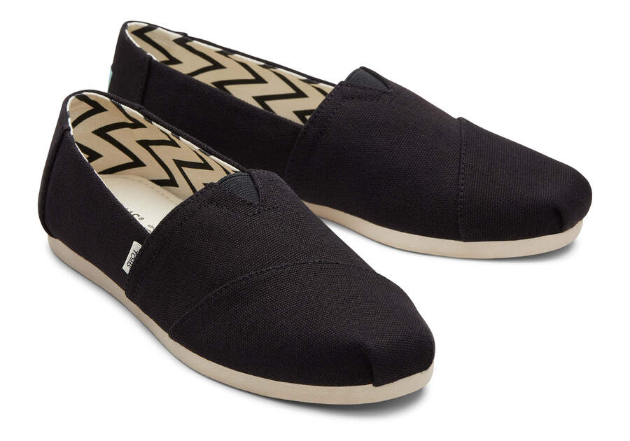 Toms Alpargata Recycled Algodon Anchos Ancho Negras Chile | CL200-207