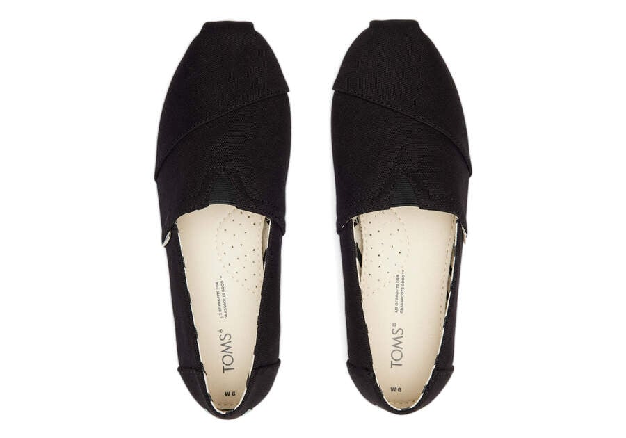 Toms Alpargata Recycled Algodon Anchos Ancho Negras Chile | CL200-207