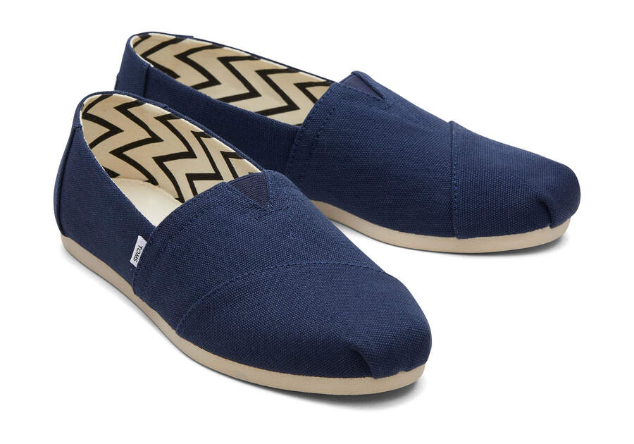 Toms Alpargata Recycled Algodon Anchos Ancho Azul Marino Chile | CL878-444