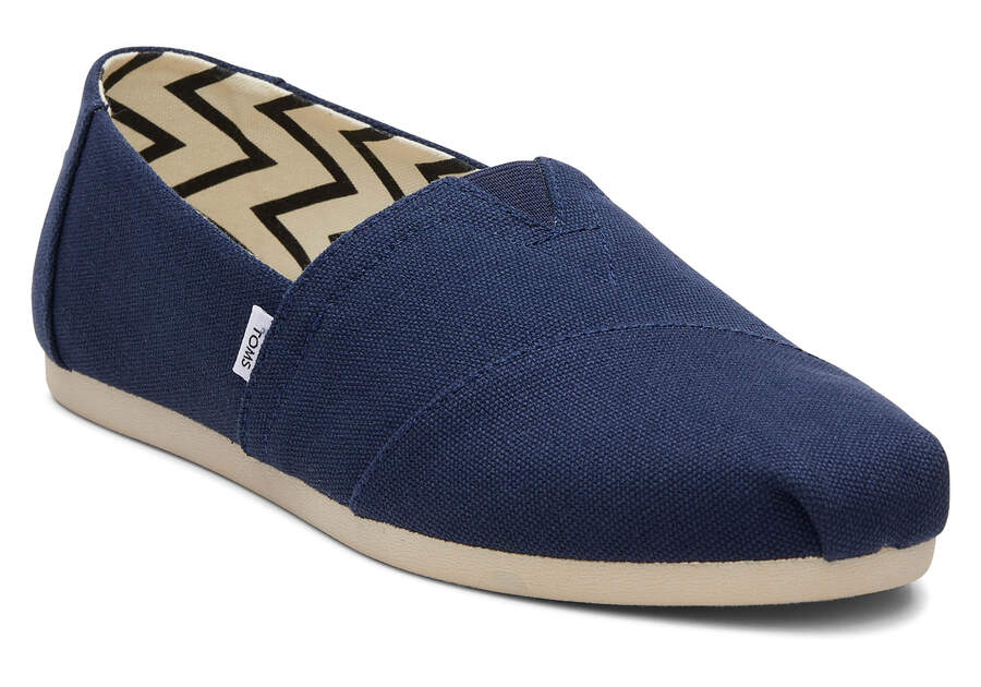 Toms Alpargata Recycled Algodon Anchos Ancho Azul Marino Chile | CL878-444