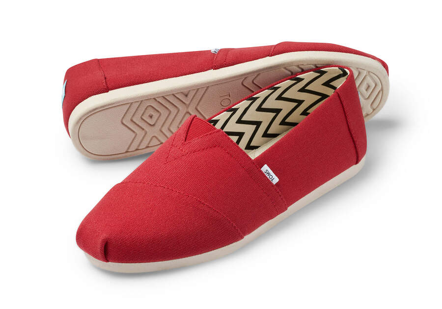 Toms Alpargata Recycled Algodon Lona Rojas Chile | CL348-561