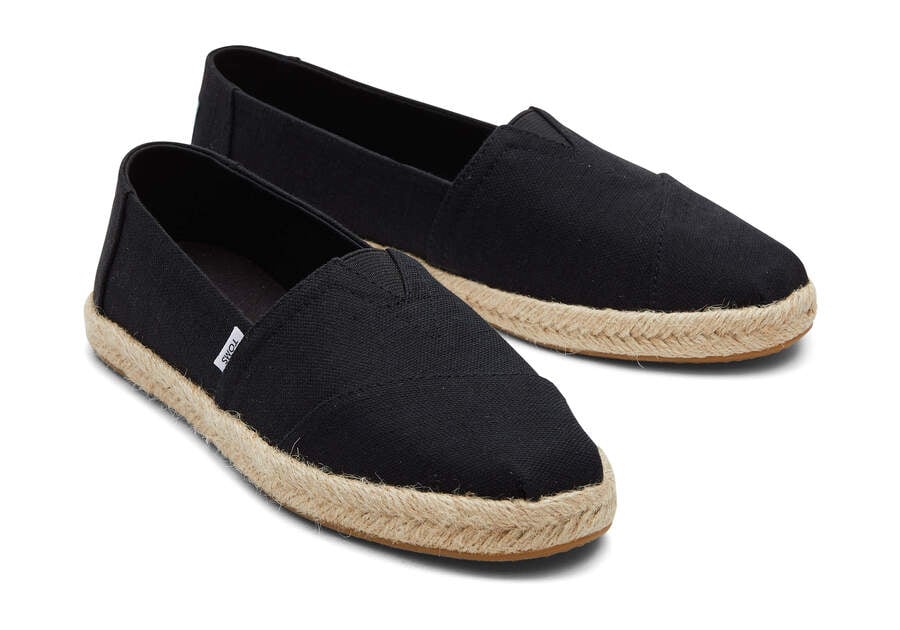 Toms Alpargata Recycled Algodon Rope Alpargata Negras Chile | CL022-723